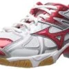 New Mizuno Women's 9.5 Wave Bolt 4 Volleyball-Shoes White/Red -Deals Baseball Store 0010