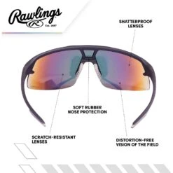 Rawlings RY2101 Youth Boys Baseball Shield Sunglasses Sport (Black/Yellow) -Deals Baseball Store 02a0821 a