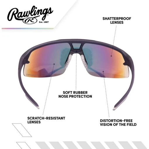 Rawlings RY2101 Youth Boys Baseball Shield Sunglasses Sport (Black/Yellow) -Deals Baseball Store 02a0821 a