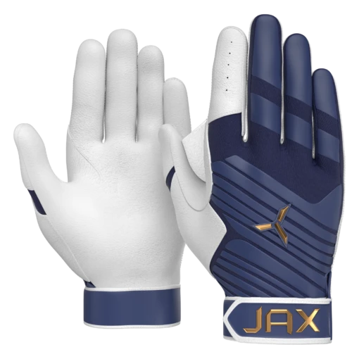 JAX Batting Gloves Pro Model Youth Batting Gloves (Deep Blue) -Deals Baseball Store 1 Jax pro model youth batting gloves left hand swing deep blue