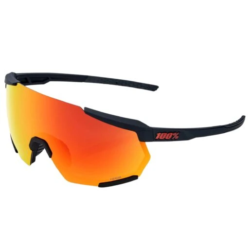 100% Racetrap 3.0 Sport And Cycling Sunglasses With HD Lenses (Soft Tact Black - Hiper Red Multilayer Mirror Lens) -Deals Baseball Store 100 60004 00003SoftTactBlack HiperRedMultilayer 1