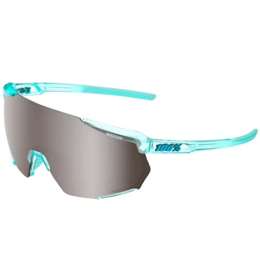 100% Racetrap 3.0 Sport And Cycling Sunglasses With HD Lenses (Polished Translucent Mint-Hiper Silver Mirror) -Deals Baseball Store 100 60004 00005 Racetrap MintHiSilver 1