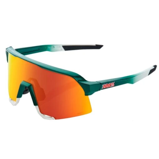 100% S3 Sport Performance Vented Baseball Sunglasses W/ Interchangeable Lenses (BORA - Hansgrohe Team Gloss Metallic / Matte White - HiPER Red Multilayer Mirror Lens) -Deals Baseball Store 100 60005 00012GlossMetMatteWhiteRedMultiMirror1