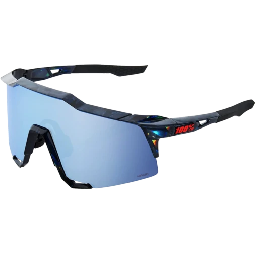 100% Speedcraft Sport Performance Baseball Sunglasses HD Interchangeable Lens (Black Holographic - HiPER Blue Multilayer Mirror Lens) -Deals Baseball Store 100 60007 00022 Hiperblue 1