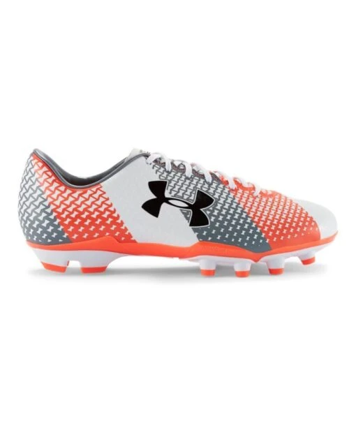 New Under Armour CF Force FG Size Men 11.5 Wht/Orange Molded Soccer Cleat -Deals Baseball Store 1266885 102