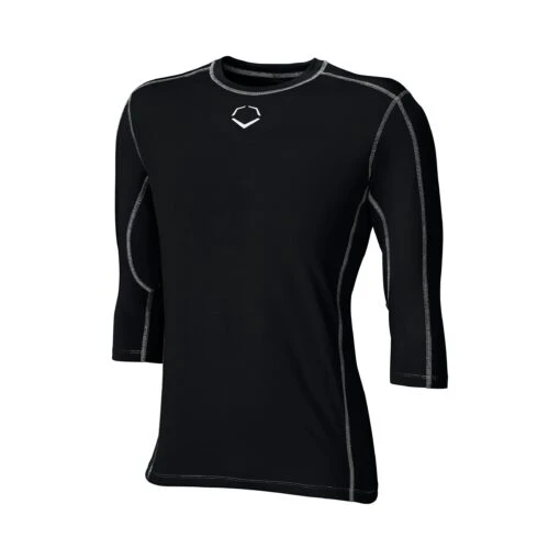 EvoShield Pro Team Baseball Adult Men's Mid Sleeve Workout Tee Shirt (Black) -Deals Baseball Store