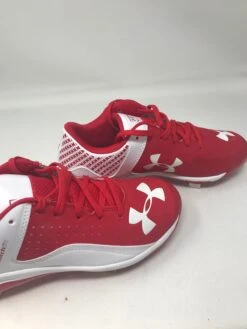 Used Under Armour Men's 6.5 Yard Low ST Red/White Baseball Metal Cleats -Deals Baseball Store 2021 07 16 2014.30.45