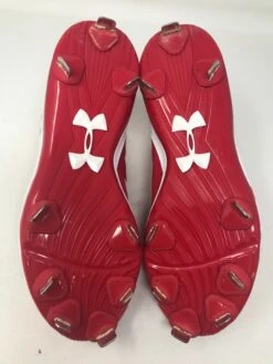 Used Under Armour Men's 6.5 Yard Low ST Red/White Baseball Metal Cleats -Deals Baseball Store 2021 07 16 2014.31.05