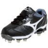 New Mizuno Women's 9 Spike Double Play Plus Softball Cleat Size 9.5 Black/White -Deals Baseball Store 320324.9000