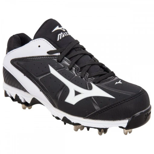 New Mizuno 9 Spike Swift 4 320510 Size Womens 9 Softball Cleat Black/White -Deals Baseball Store 320410bw