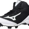 New Mizuno 9 Spike Advance Youth 5 Franchise 9 Mid Black/White Baseball Cleat -Deals Baseball Store 320552.9000