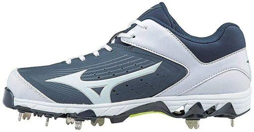 New Mizuno Wmn's 11 9-Spike Swift 5 Molded Baseball Cleat Shoe Navy/White -Deals Baseball Store 320554.5100