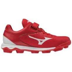 Mizuno Select Nine Junior Youth Low Molded Baseball Cleats (Red/White) -Deals Baseball Store 320581 1000 03