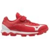 Mizuno Select Nine Junior Youth Low Molded Baseball Cleats (Red/White) -Deals Baseball Store 320581 1000 06