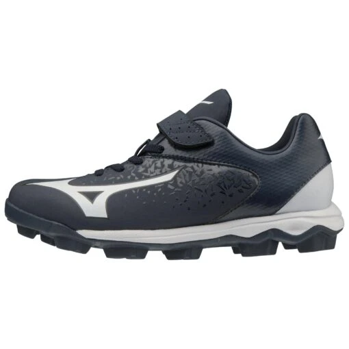 Mizuno Select Nine Junior Youth Low Molded Baseball Cleats (Navy/White) -Deals Baseball Store 320581 5100