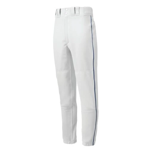 Mizuno Premier Piped Men's Adult Baseball Pants (White/Navy) -Deals Baseball Store 350148 0051