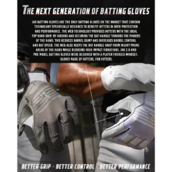 JAX Batting Gloves Pro Model Adult Batting Gloves (Arctic White) -Deals Baseball Store 4 Jax pro model adult batting gloves info