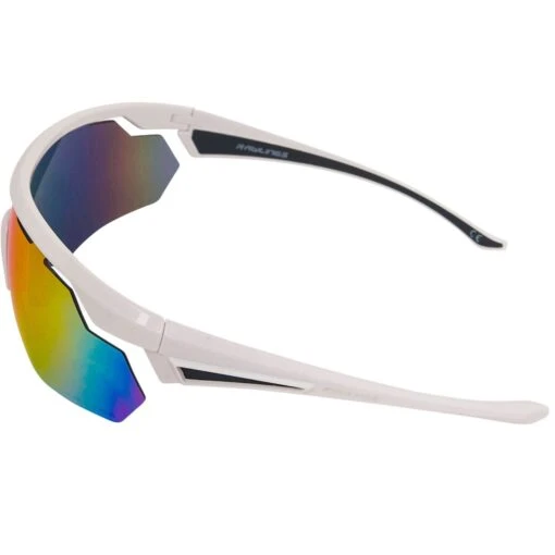 Rawlings Adult Sport Baseball Sunglasses Lightweight Stylish 100% UV Poly Lens (White/Rainbow) -Deals Baseball Store 4rawlings adultsport baseball sunglasses 10260972 whiterainbow