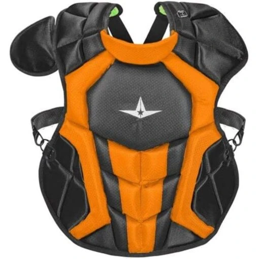 All-Star System 7 Axis Intermediate NOCSAE Approved Catcher's Kit (Black/Orange) -Deals Baseball Store