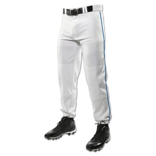 Champro Triple Crown Classic W/ Braid Mens Baseball Pants (White/Royal) -Deals Baseball Store 61326