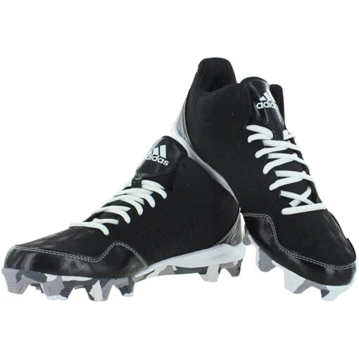 Adidas Wheelhouse Mid 2 Men's Big Kid Rubber Baseball Cleats (Black/White) -Deals Baseball Store 6148a