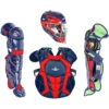 ALL-STAR SYSTEM 7 AXIS INTERMEDIATE NOCSAE APPROVED CATCHER'S KIT (Navy/Scarlet) -Deals Baseball Store 61Z0ThLTPZL. AC SL1001