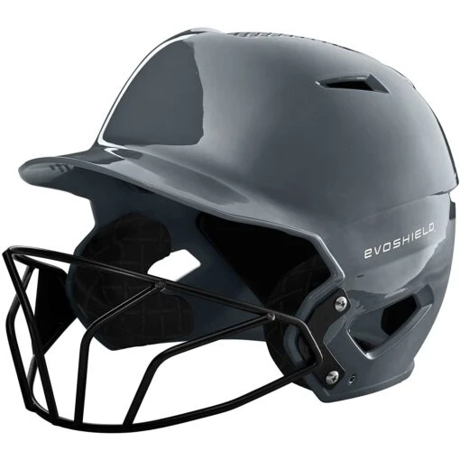 EvoShield XVT Gloss Batting Helmet Fastpitch Softball With Facemask (Charcoal) -Deals Baseball Store 61cli mjtbs. ac sl1500