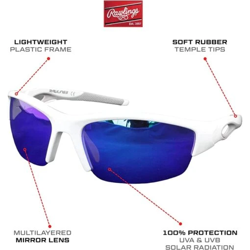 Rawlings 132 Adult Sport Shield Baseball Softball Sunglasses (White/Blue) -Deals Baseball Store 61dytfv6j8l. ac ul1500