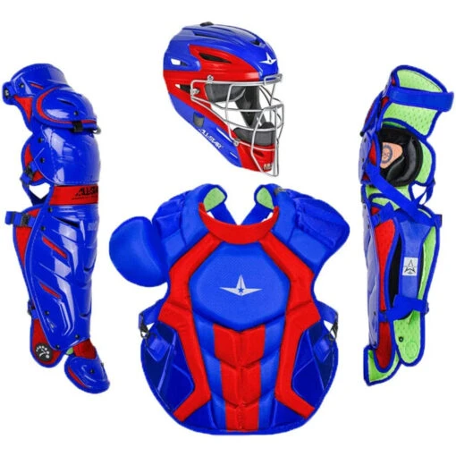 All-Star System7 Axis NOCSAE Adult Two Tone Baseball Catchers Set (Royal/Scarlet) -Deals Baseball Store 61fgpkenkul. ac sl1001