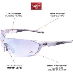 Rawlings 1801 Men's Adult Shield Baseball Sunglasses, (White/Blue Mirror) -Deals Baseball Store 71SEjqv3OUL. AC UL1500