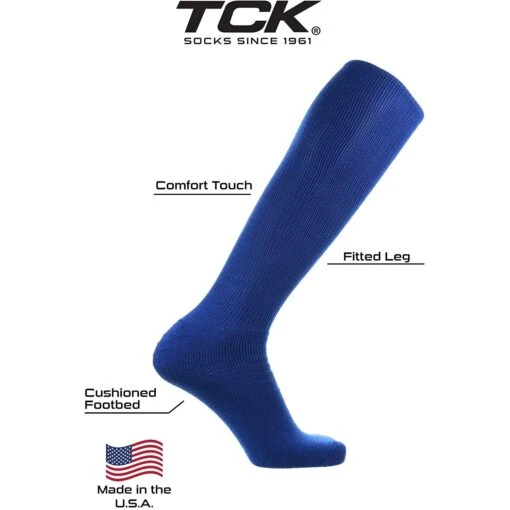 TCK Twin City ALLSPORT Baseball Softball Solid Adult Sock (Royal) -Deals Baseball Store