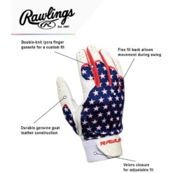 Rawlings X Guardian Baseball 5150 Batting Gloves (American Flag Stars & Stripes) -Deals Baseball Store 71m1rvjggel. ac sl1500