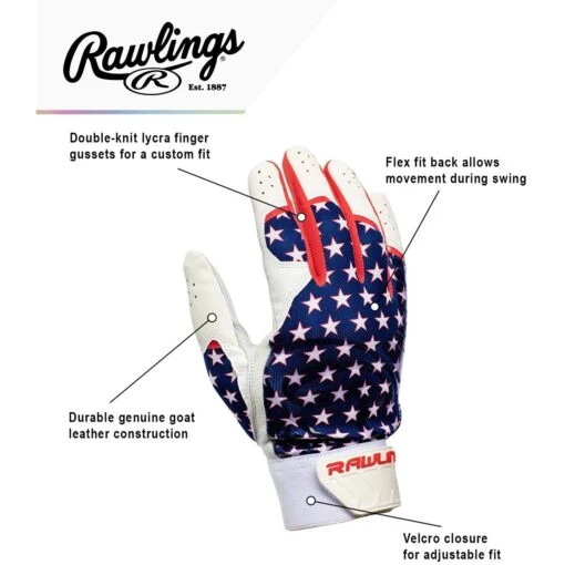 Rawlings X Guardian Baseball 5150 Batting Gloves (American Flag Stars & Stripes) -Deals Baseball Store 71m1rvjggel. ac sl1500