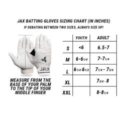 JAX Batting Gloves Pro Model Youth Batting Gloves (Lunar Grey) -Deals Baseball Store 8 Jax pro model adult batting gloves size chart 29ff981f ea75 48a7 808f 3bdaa879b551