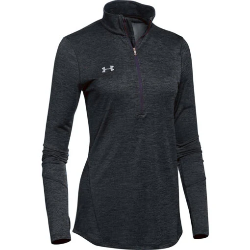 Under Armour Novelty Women's 1/4 Zip Top (Black/Metallic Silver) -Deals Baseball Store