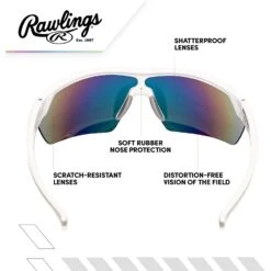 RAWLINGS RY134 Youth Baseball Shielded Sunglasses Lightweight Sports Youth Sport (White/Gray) -Deals Baseball Store 81f074dwgal. ac ul1500