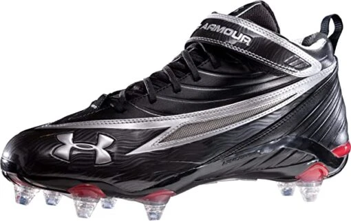 New Under Armour Fierce II Mid Detachable Football Cleat Men's 11.5 Blk/Slvr/Rd -Deals Baseball Store 81n x8ofohl. ac ux625 7627402d 321d 46e5 8495 1f3ac1f5ea4a