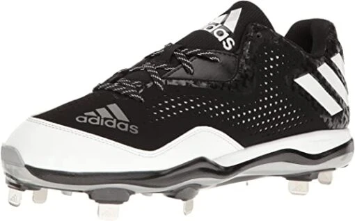 New Adidas Mens 10.5 PowerAlley 4 Baseball Cleat SS Blk/Wht Q16481 -Deals Baseball Store