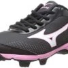 New Mizuno Finch Franchise 5 320456 Softball Cleats Womens 6 Black/Pink -Deals Baseball Store 9013