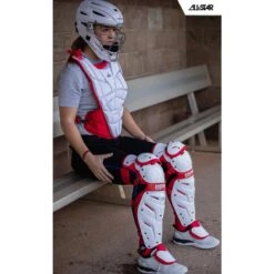 All-Star AFx Series Fastpitch Softball Catcher's Package (White/Scarlet) -Deals Baseball Store ALSTR CKW AFX WHRD