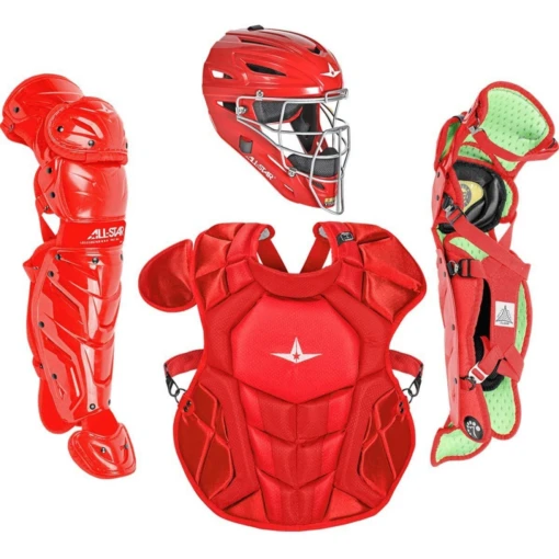 All-Star Youth System7 Axis Catcher's Equipment Set (Scarlet) -Deals Baseball Store All