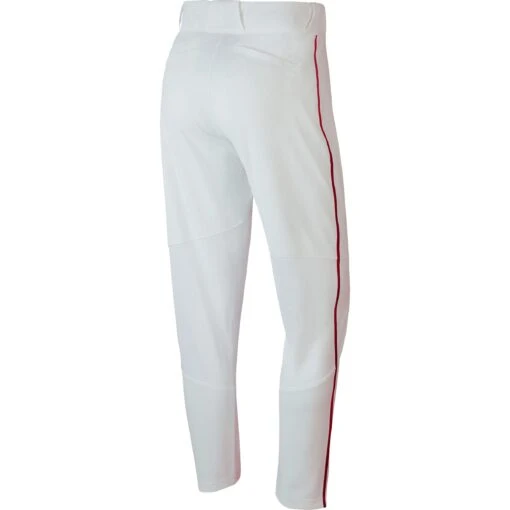 Nike Vapor Select Piped Men's Baseball Pants (White/Red) -Deals Baseball Store BQ6435 104 TmWhiteTmScarTmScar BCK