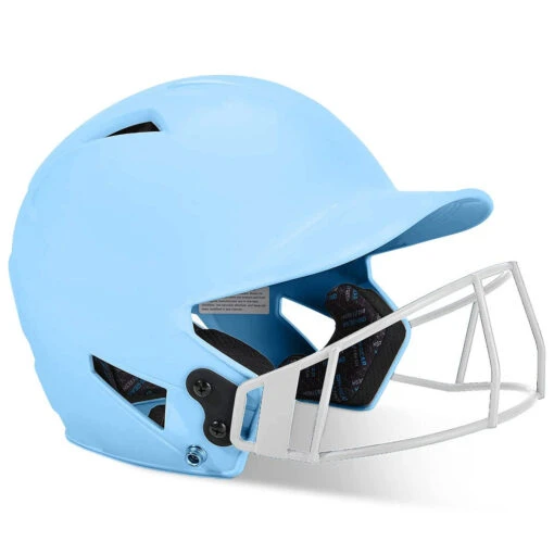 CHAMPRO HX Rise Pro Fastpitch Softball Batting Helmet With Facemask Glossy Finish (Columbia Blue) -Deals Baseball Store Blue 2 726fc9a2 2019 4813 b935 bc396637a0f0