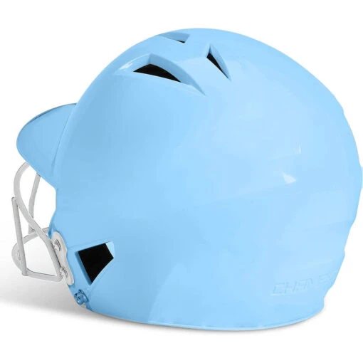 CHAMPRO HX Rise Pro Fastpitch Softball Batting Helmet With Facemask Glossy Finish (Columbia Blue) -Deals Baseball Store Blue 3 8e3e5775 3434 4850 9048 29e85f3add08