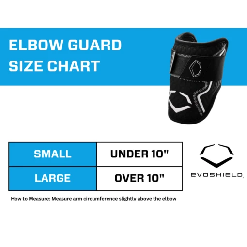 EvoShield PRO-SRZ 2.0 Batter's Baseball Softball Elbow Guard (Black) -Deals Baseball Store EvoShield Size Chart Elbow Guard Black