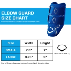 EvoShield PRO-SRZ 2.0 Batter's Baseball Softball Double Strap Elbow Guard, Royal -Deals Baseball Store EvoShield WB572650 Size Chart Elbow Guard Royal