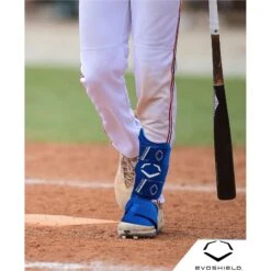 Evoshield PRO-SRZ 2.0 Left Handed Batter's Baseball Softball Leg Guard, Royal -Deals Baseball Store EvoShield legguard lifestyle Royal