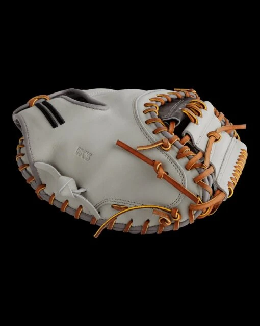 Warstic IK3 SERIES JAPANESE KIP CATCHER’S MITT- GRAY WOLF STYLE -Deals Baseball Store FG IK3C GW 3