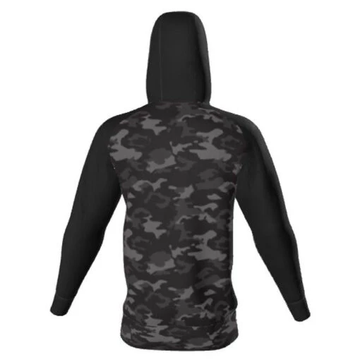 Guardian Baseball Men's Dri Climate Camo Hoodie (Black Camo) -Deals Baseball Store GB JFLH6 BLKCAMO back hoodie view