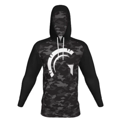 Guardian Baseball Men's Dri Climate Camo Hoodie (Black Camo) -Deals Baseball Store GB JFLH6 BLKCAMO front hoodie view